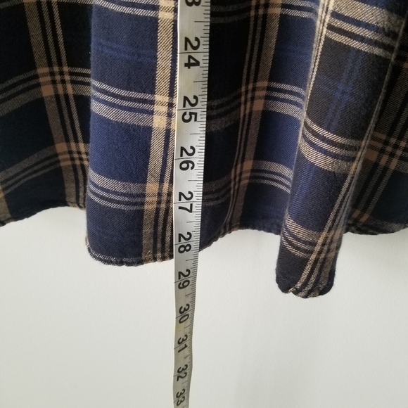 Terra & Sky Soft Button down Flannel Shirt Autumn Tartan/Navy Size 2X - Picture 10 of 13